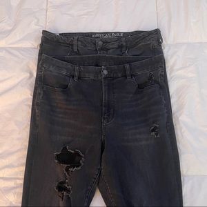 American Eagle Black Ripped Skinny Jeans/Size 18
